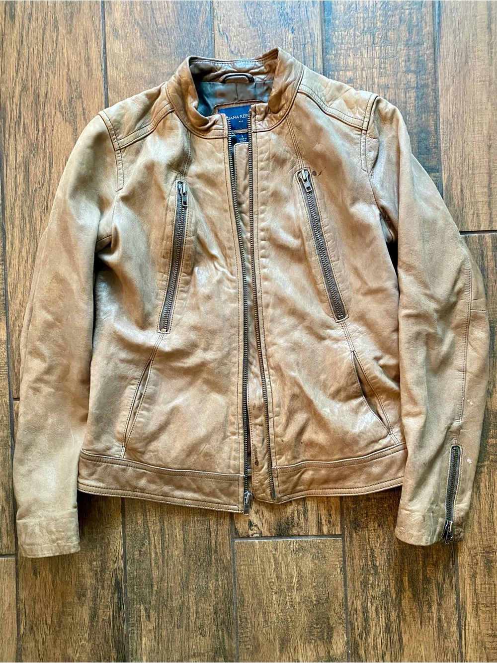 Banana Republic Women's Tan Leather Moto Jacket